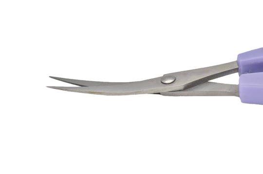 Purple curved blade scissors